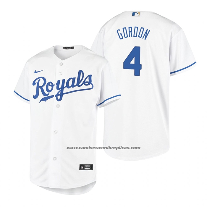 Camiseta Beisbol Nino Kansas City Royals Alex Gordon Replica Primera Blanco